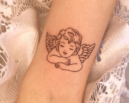 precious moments angel tattoo